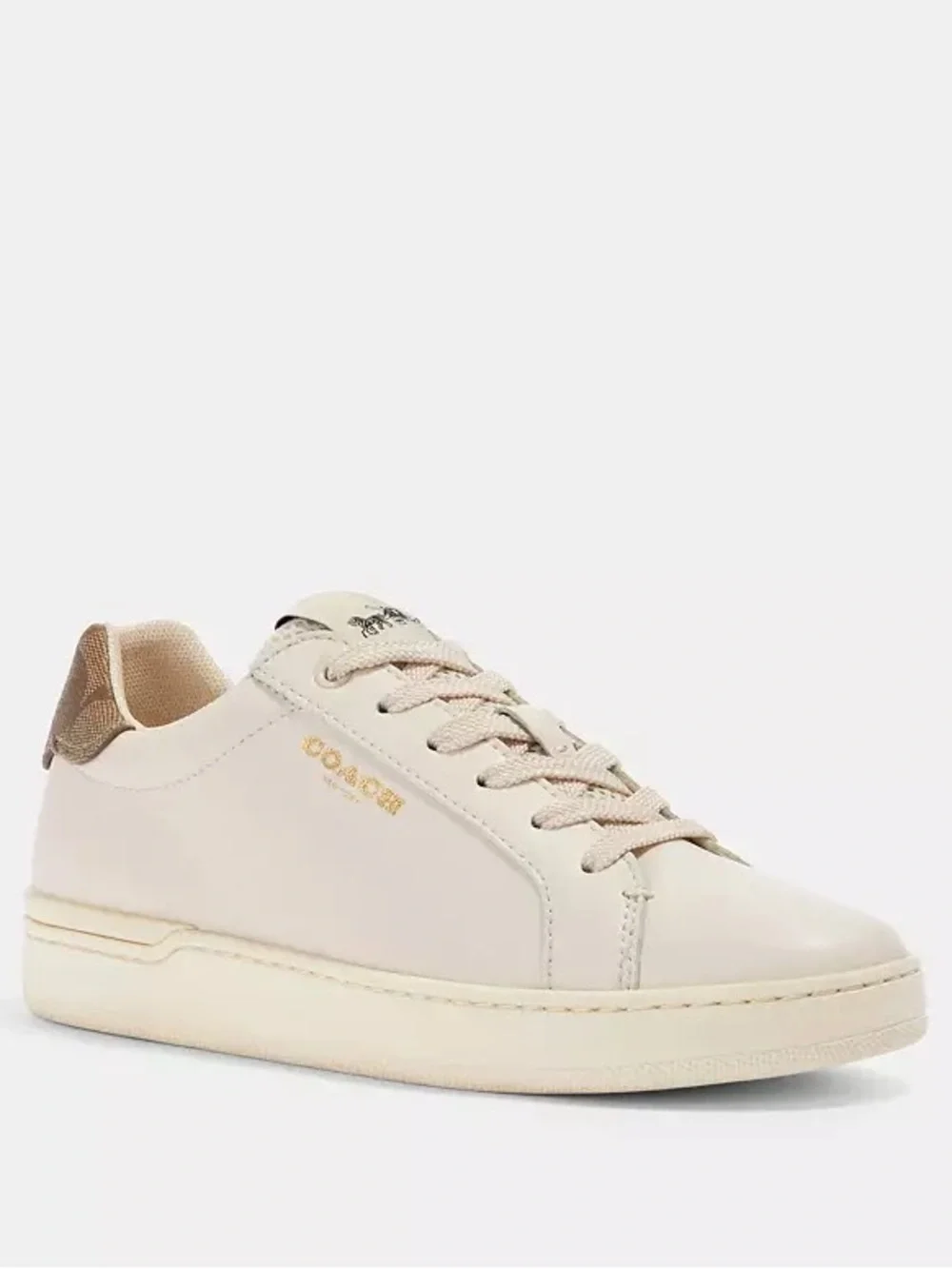 Coach clip low top sneaker white leather women’s 11